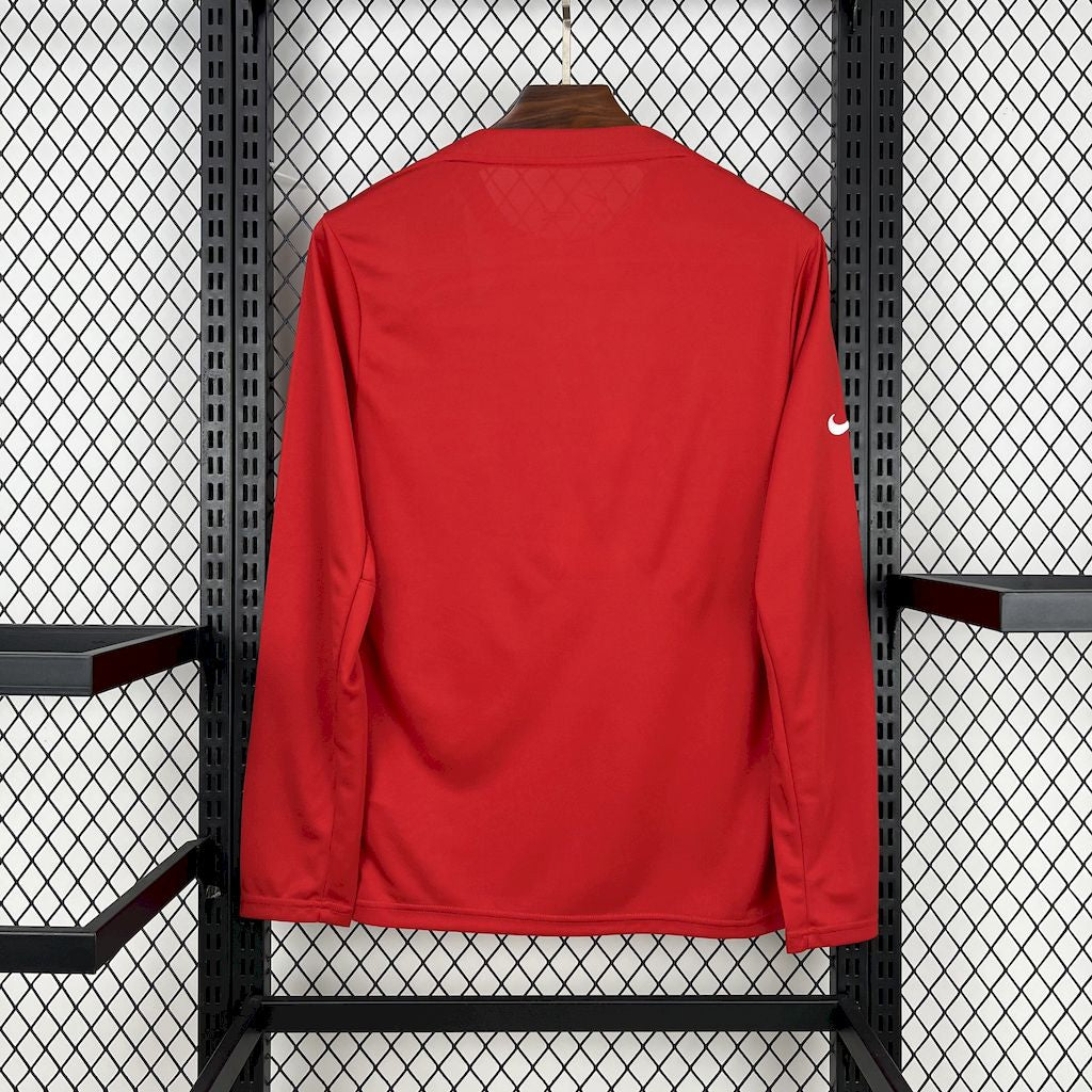 Men's Atlético de Madrid 2025/26 Red Pré-Match Training Long Sleeve Jersey