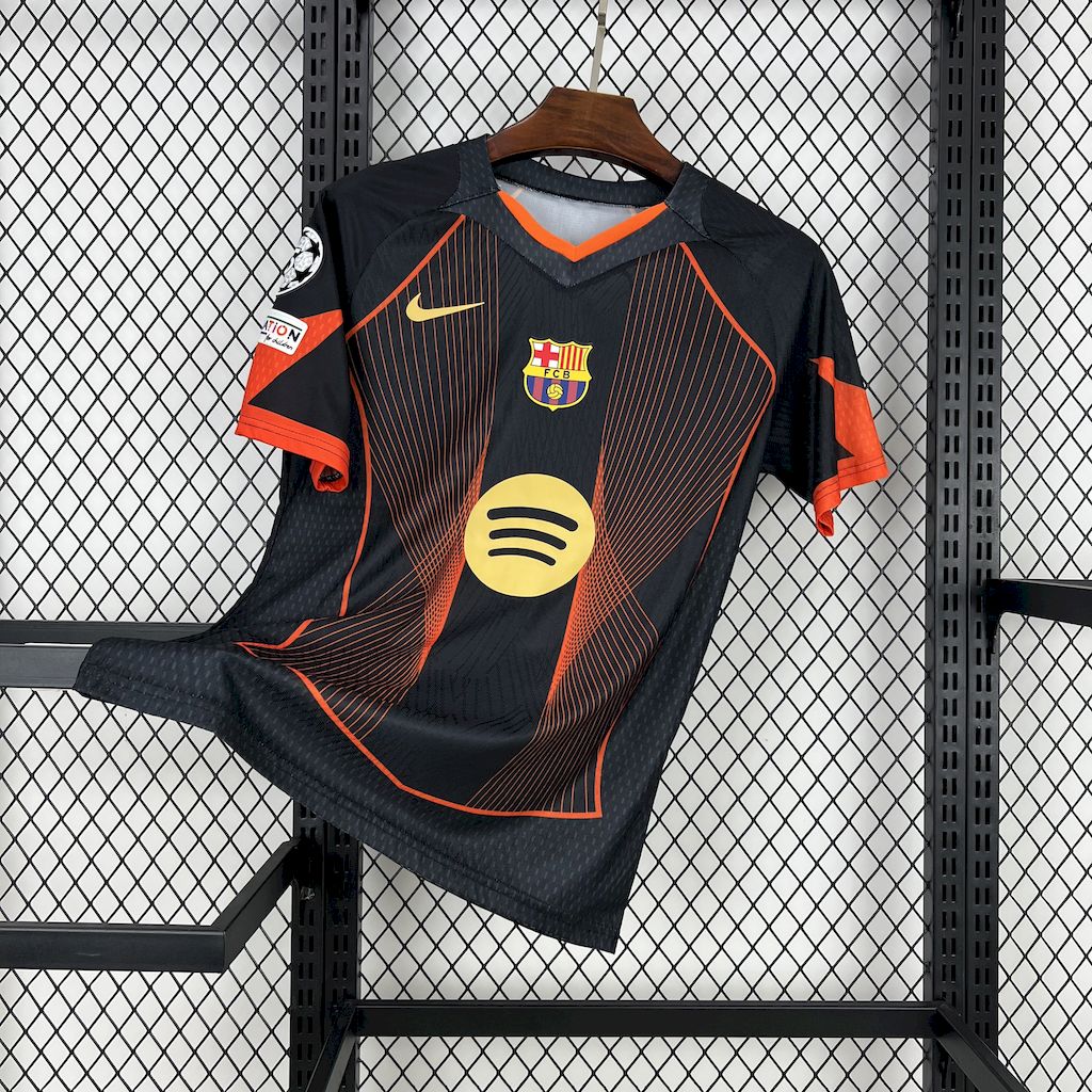 Men's FC Barcelona 2025/26 Black & Orange Special Edition Jersey