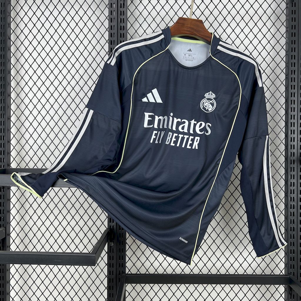 Men's Real Madrid 2025/26 Away Long Sleeve Jersey
