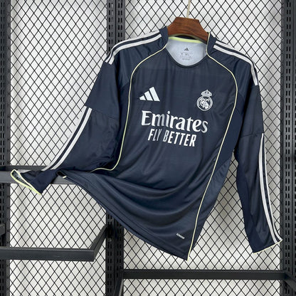 Men's Real Madrid 2025/26 Away Long Sleeve Jersey