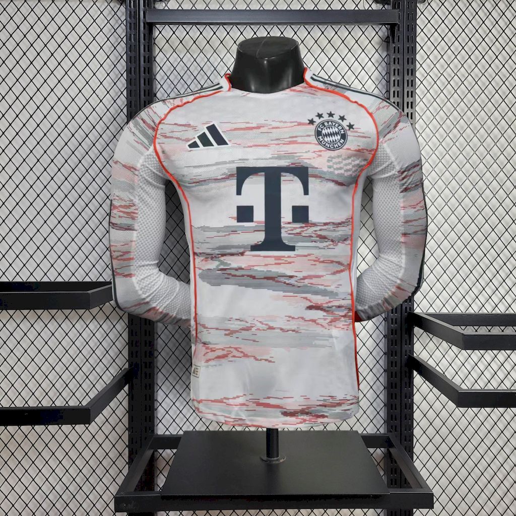 Men’s Bayern Munich  2025/26 Away Long Sleeve Jersey - Player Version