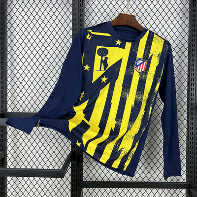 Men's Atlético de Madrid 2025/26 Yellow Pré-Match Training Long Sleeve Jersey