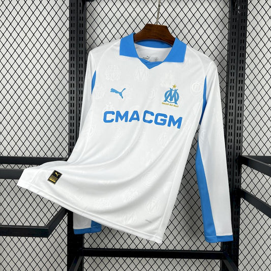 Men’s Olympique Marseille 2025/26 Home Long Sleeve Jersey