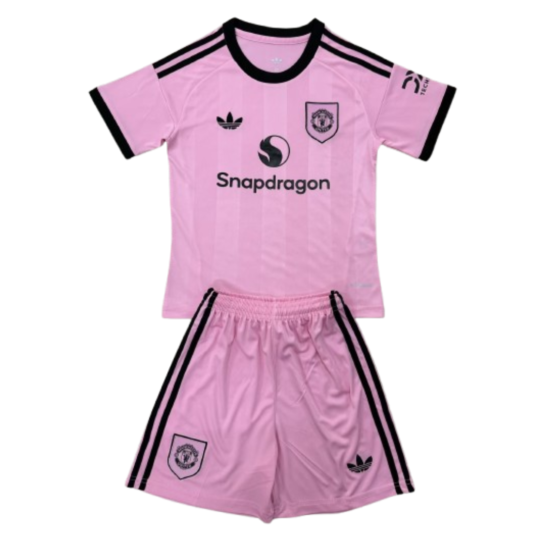 Kid's Manchester United 2025/26 Pink GK Kit