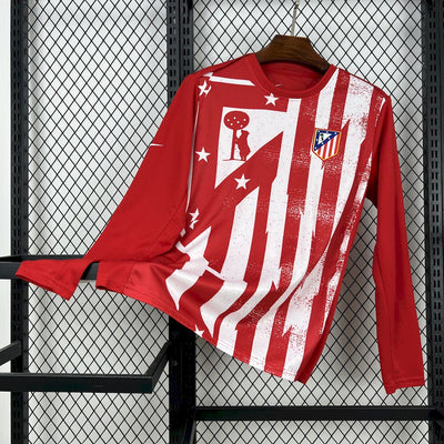 Men's Atlético de Madrid 2025/26 Red Pré-Match Training Long Sleeve Jersey