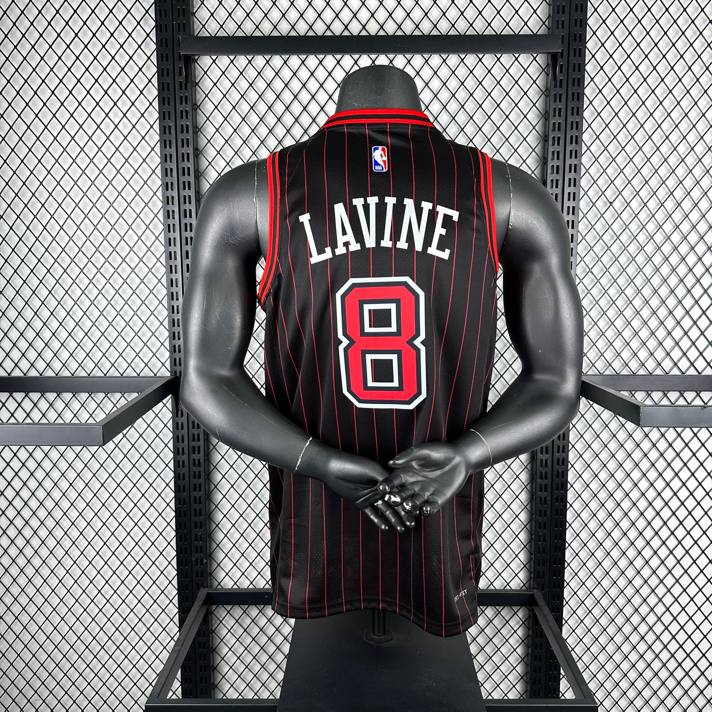 Men’s Chicago Bulls #8 Lavine Jersey – Black & Red