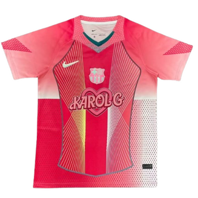 Men’s FC Barcelona 2025/26 Pink Karol G Edition Jersey