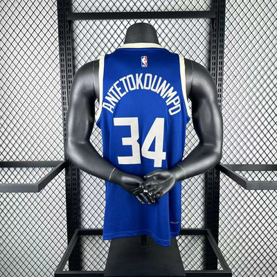 Men’s Milwaukee Bucks #34 Antetokounmpo Jersey – Blue