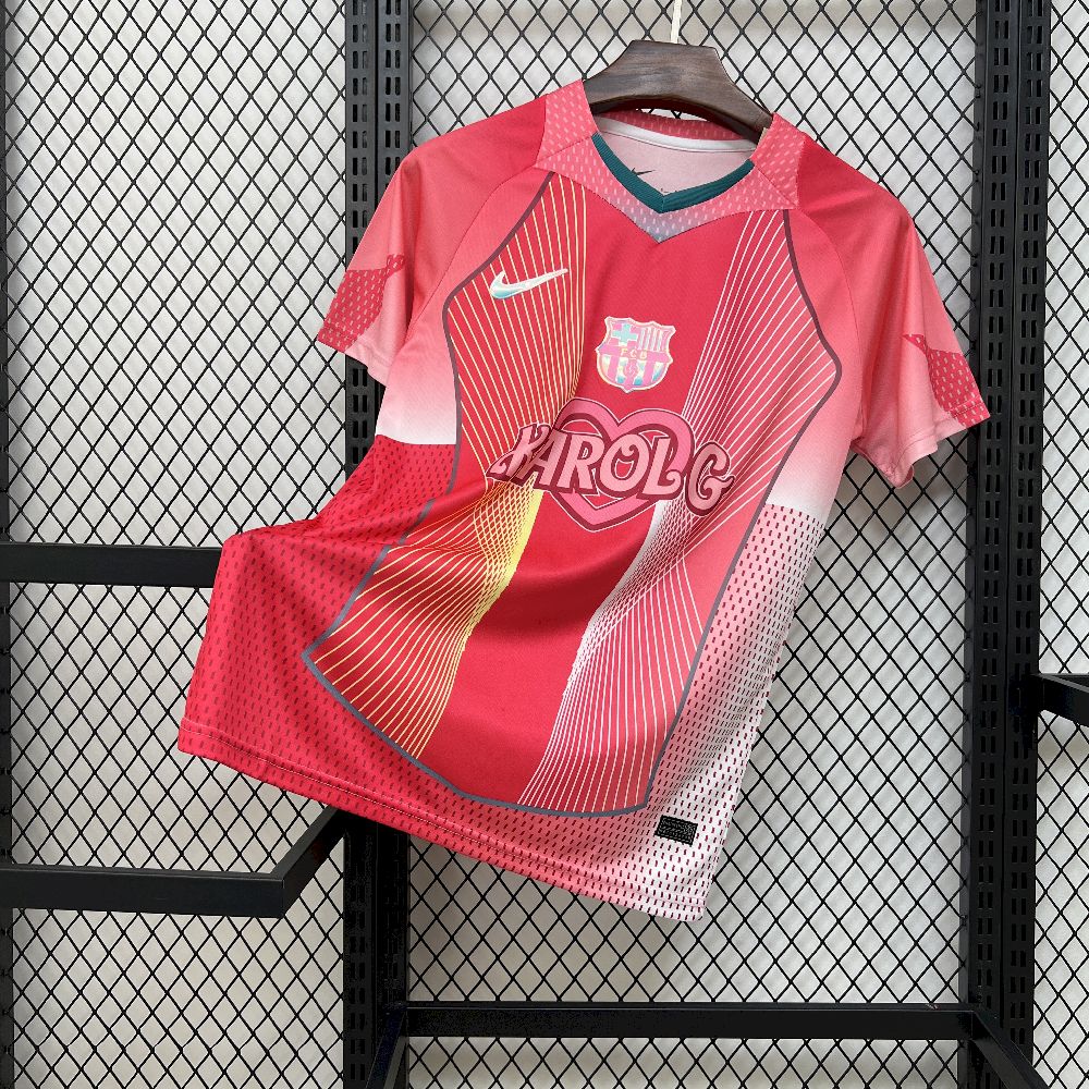 Men’s FC Barcelona 2025/26 Pink Karol G Edition Jersey
