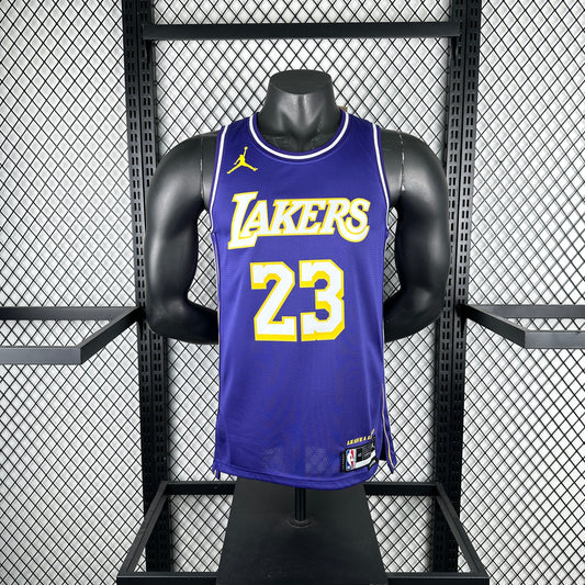 Men’s L.A. Lakers #23 James Jersey – Purple