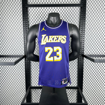 Men’s L.A. Lakers #23 James Jersey – Purple