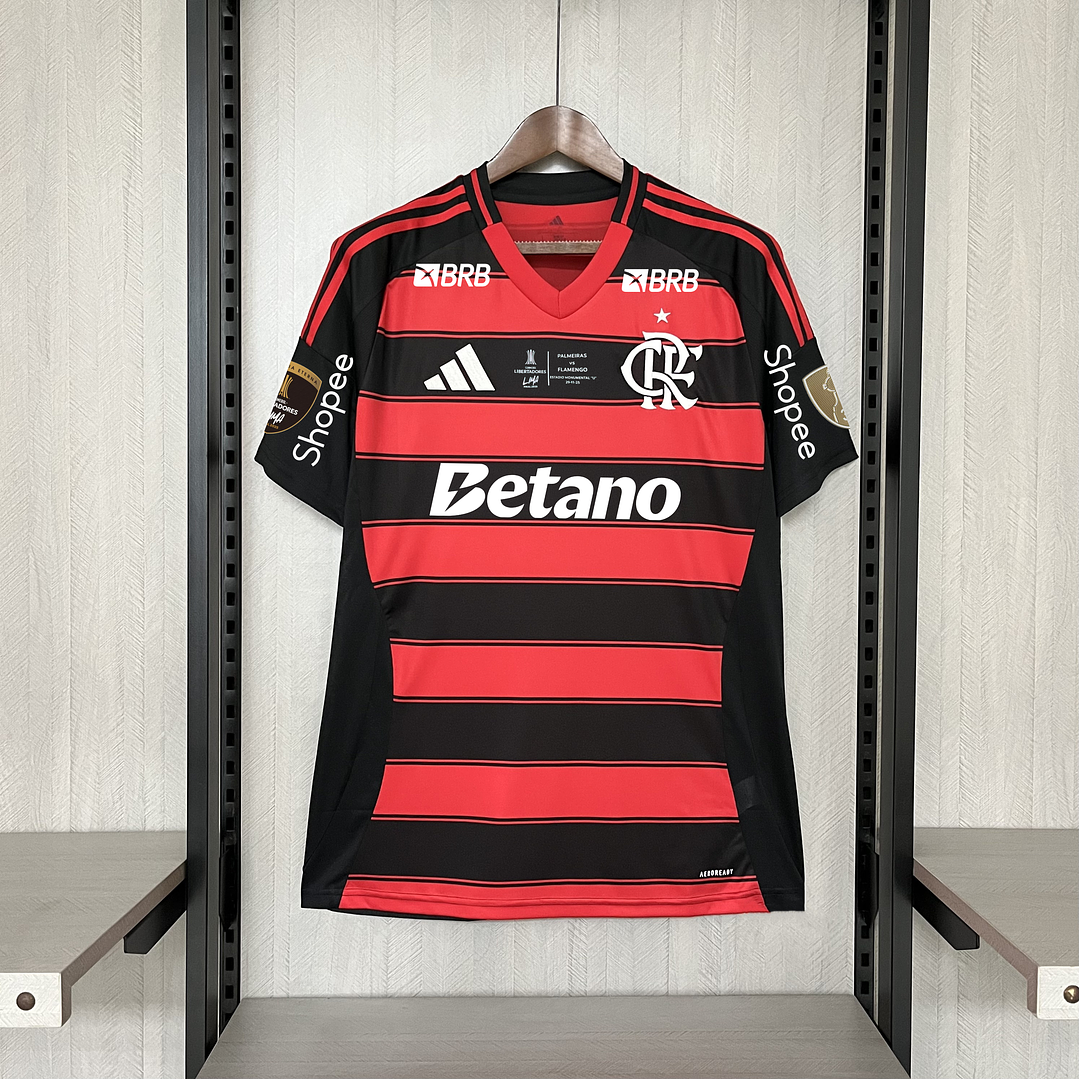 Men’s Flamengo 2025 Home Jersey - Libertadores Final Edition (All Patches + Sponsors Inc.)
