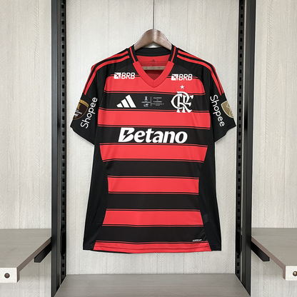 Men’s Flamengo 2025 Home Jersey - Libertadores Final Edition (All Patches + Sponsors Inc.)