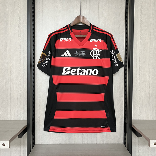 Men’s Flamengo 2025 Home Jersey - Libertadores Final Edition (All Patches + Sponsors Inc.)