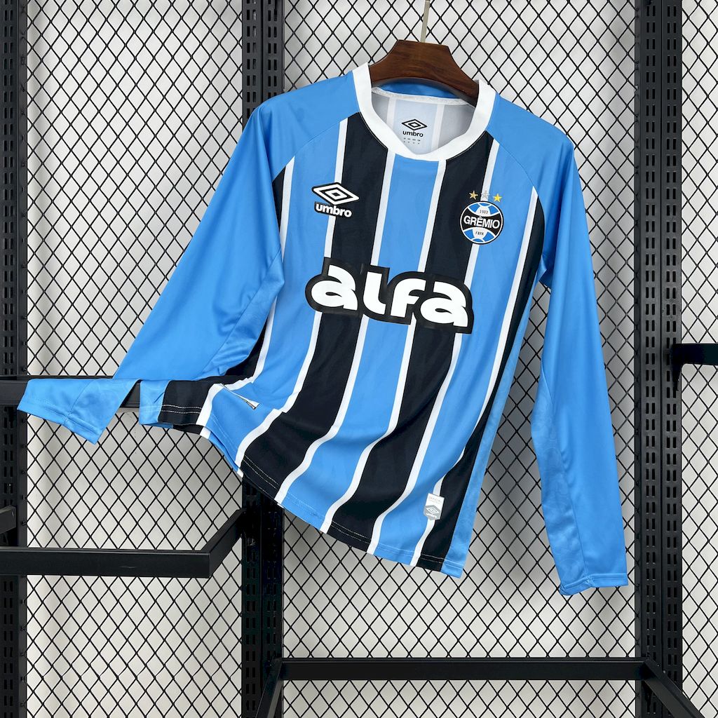 Men’s Grêmio 2025 Home Long Sleeve Jersey