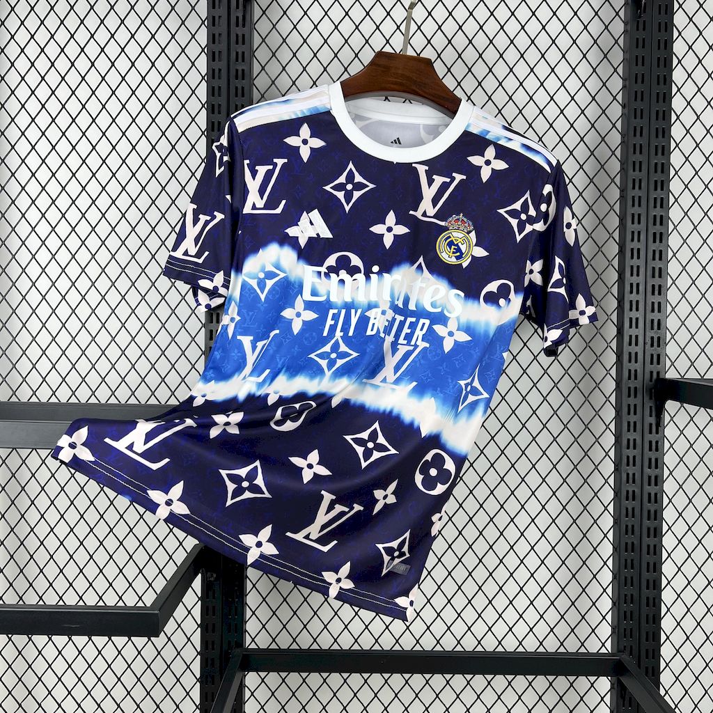 Men's Real Madrid 2025/26 LV Special Edition Blue Jersey