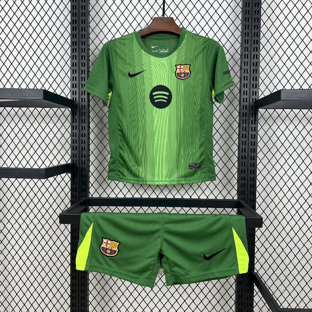 Kid's FC Barcelona 2025/26 Green GK Kit