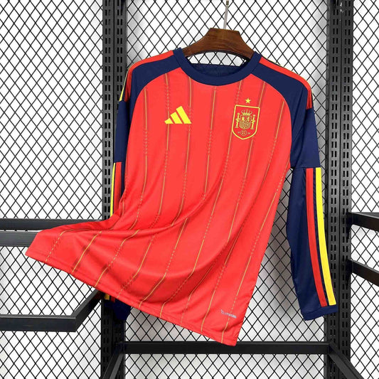 Men’s Spain 2026 Home Long Sleeve Jersey