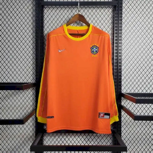 Retro's Brazil 1998 Orange GK Long Sleeve Jersey