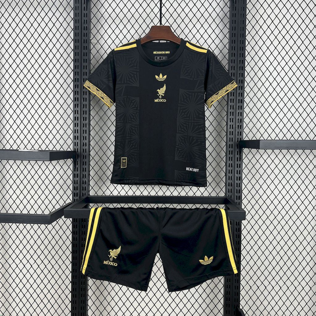 Kid's Mexico 2025/26 Black & Golden Edition Kit