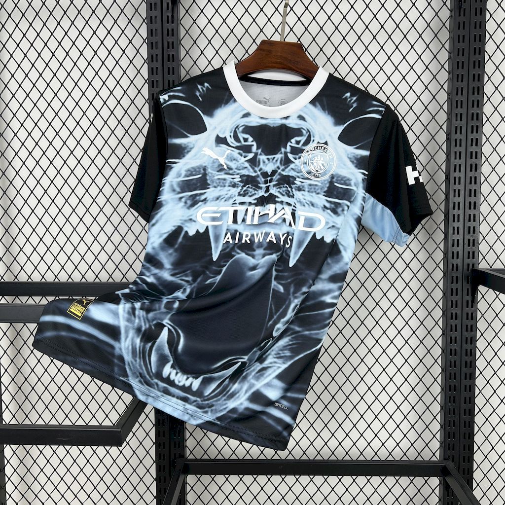 Men's Manchester City 2025/26 Black & Blue Concept Version Edition Jersey