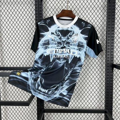 Men's Manchester City 2025/26 Black & Blue Concept Version Edition Jersey