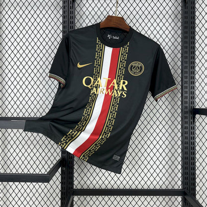 Men's Paris Saint-Germain 2025/26 Black & Gold Edition Jersey