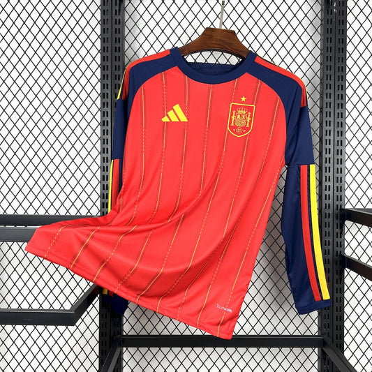 Men’s Spain 2026 Home Long Sleeve Jersey