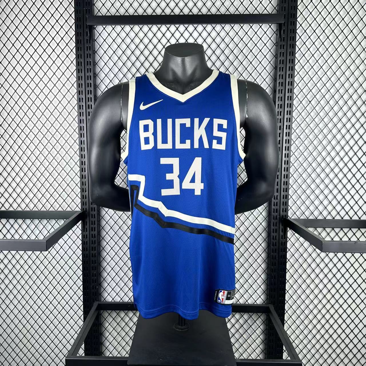 Men’s Milwaukee Bucks #34 Antetokounmpo Jersey – Blue