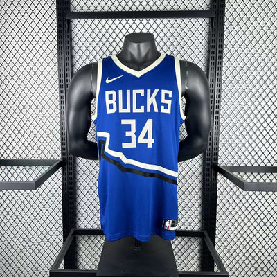 Men’s Milwaukee Bucks #34 Antetokounmpo Jersey – Blue