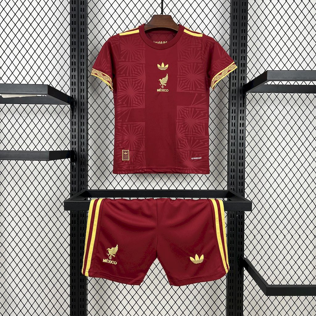 Kid's Mexico 2025/26 Red & Golden Edition Kit