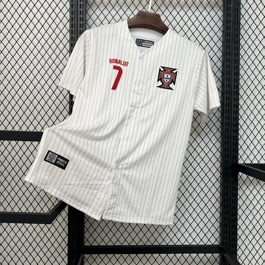 Men’s Portugal 2025/26 White Baseball Shirt